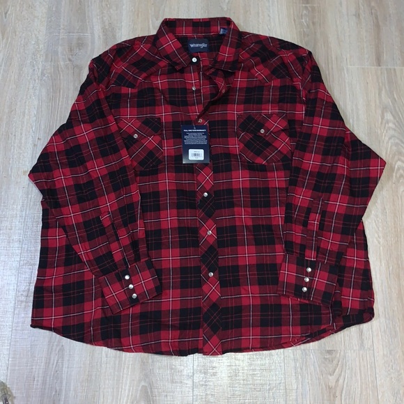 Wrangler Other - Wrangler plaid western button down shirt NWT